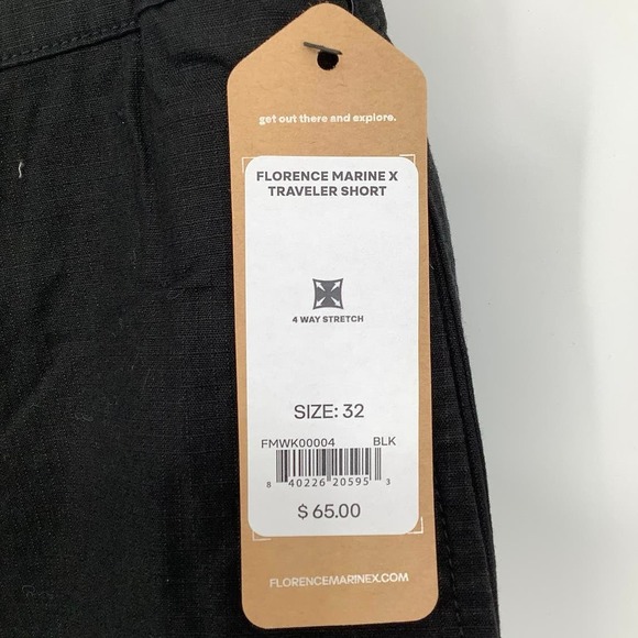 NEW! Florence Marine X Size 32 Traveler Short Black Swim $65 msrp A13-1 - Picture 9 of 9